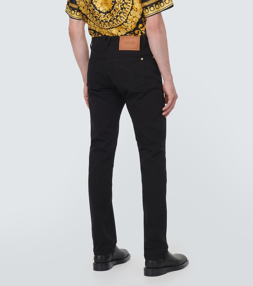 Versace Embellished mid-rise straight jeans
