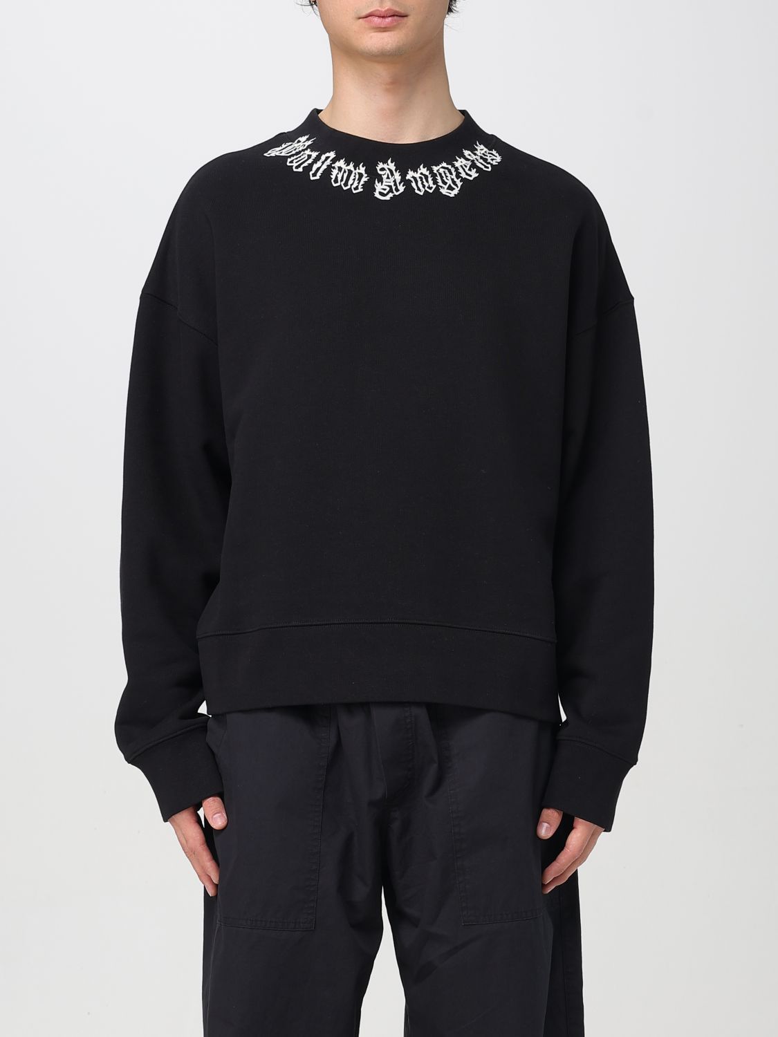 Logo-print cotton sweatshirt - Black