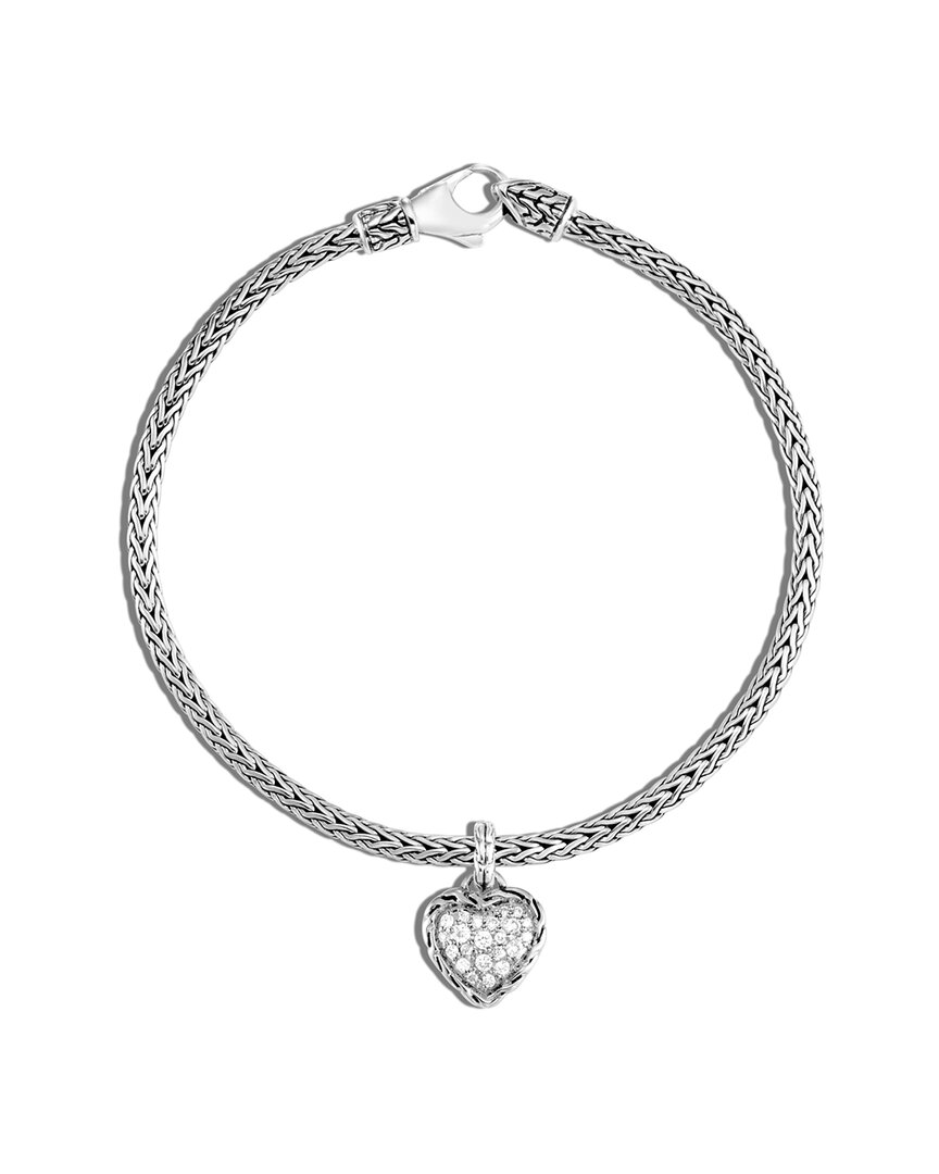 John Hardy 여성 Silver 0.15 Ct. Tw. Diamond Classic Chain Bracelet