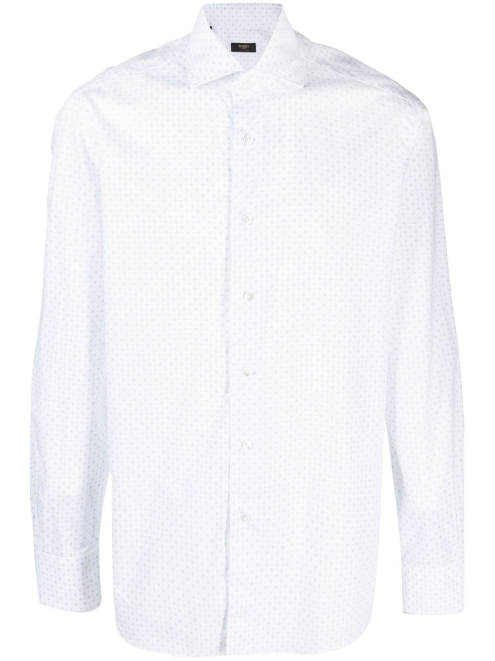 Spread-collar cotton shirt - White