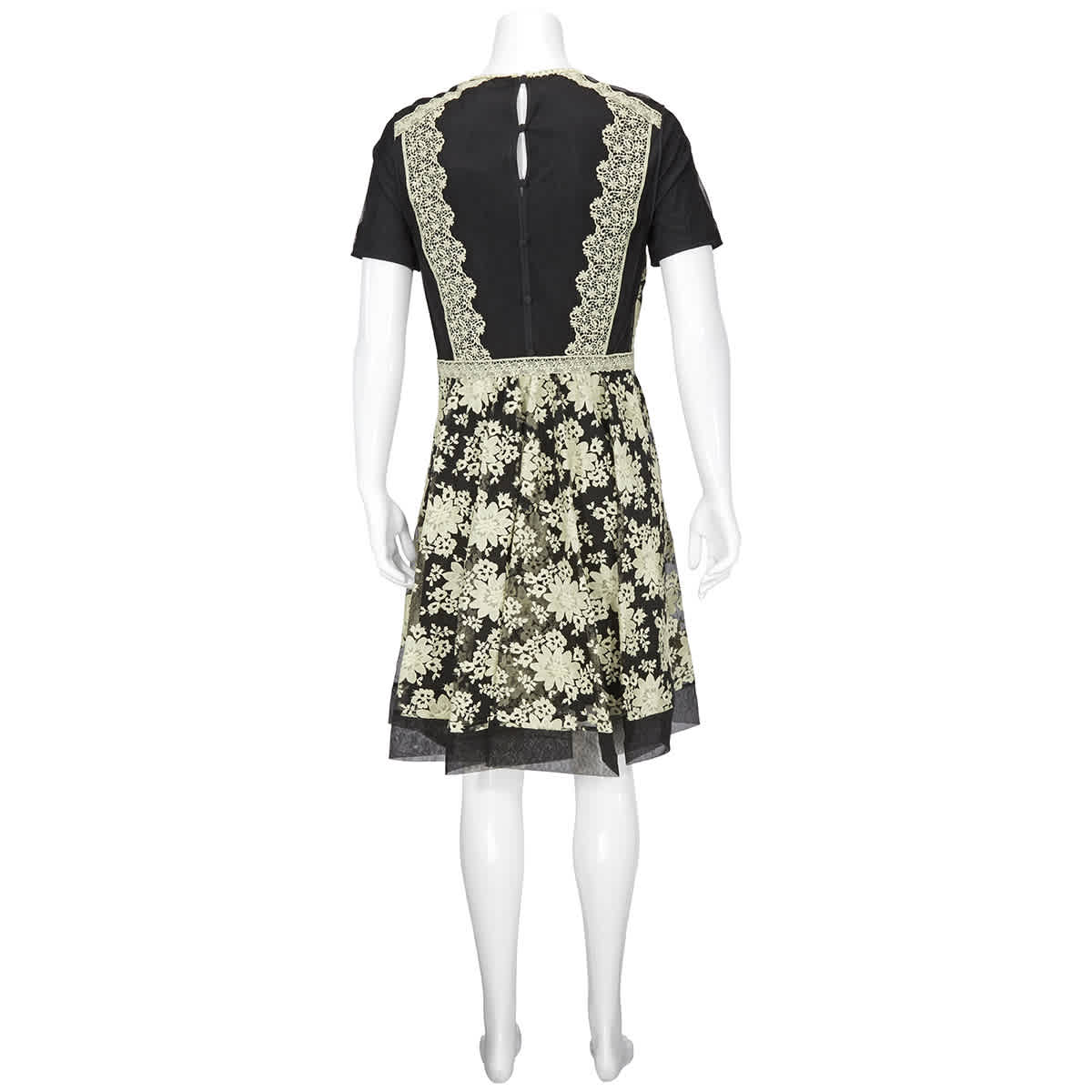 Floral-embroidered Lace Dress