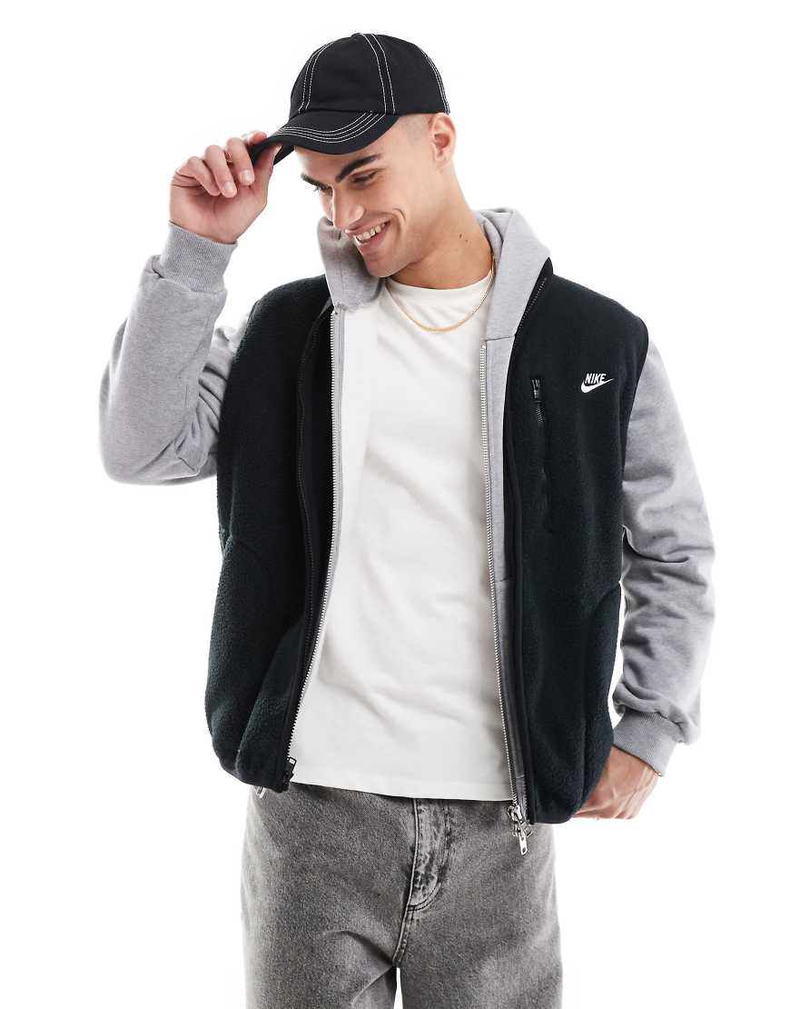 Club winterized fleece vest in black