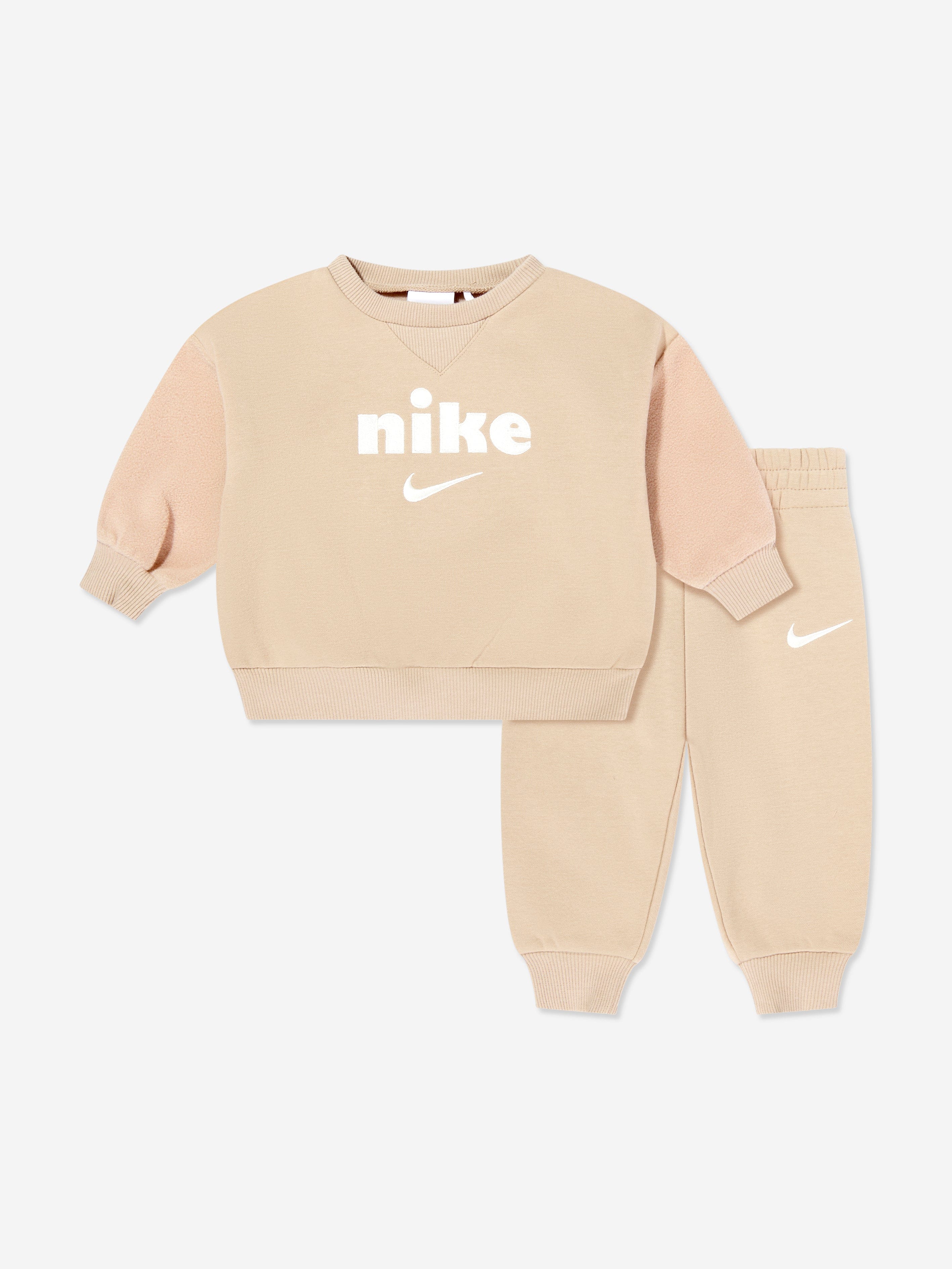 Kids Logo Fleece Tracksuit in Beige
