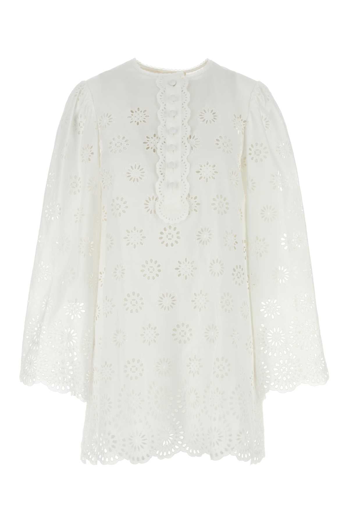 Broderie Anglaise Cotton Dress — White