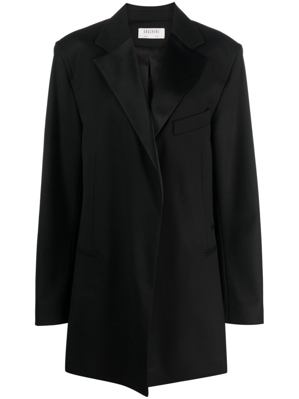 Notched-lapels single-breasted coat - Black