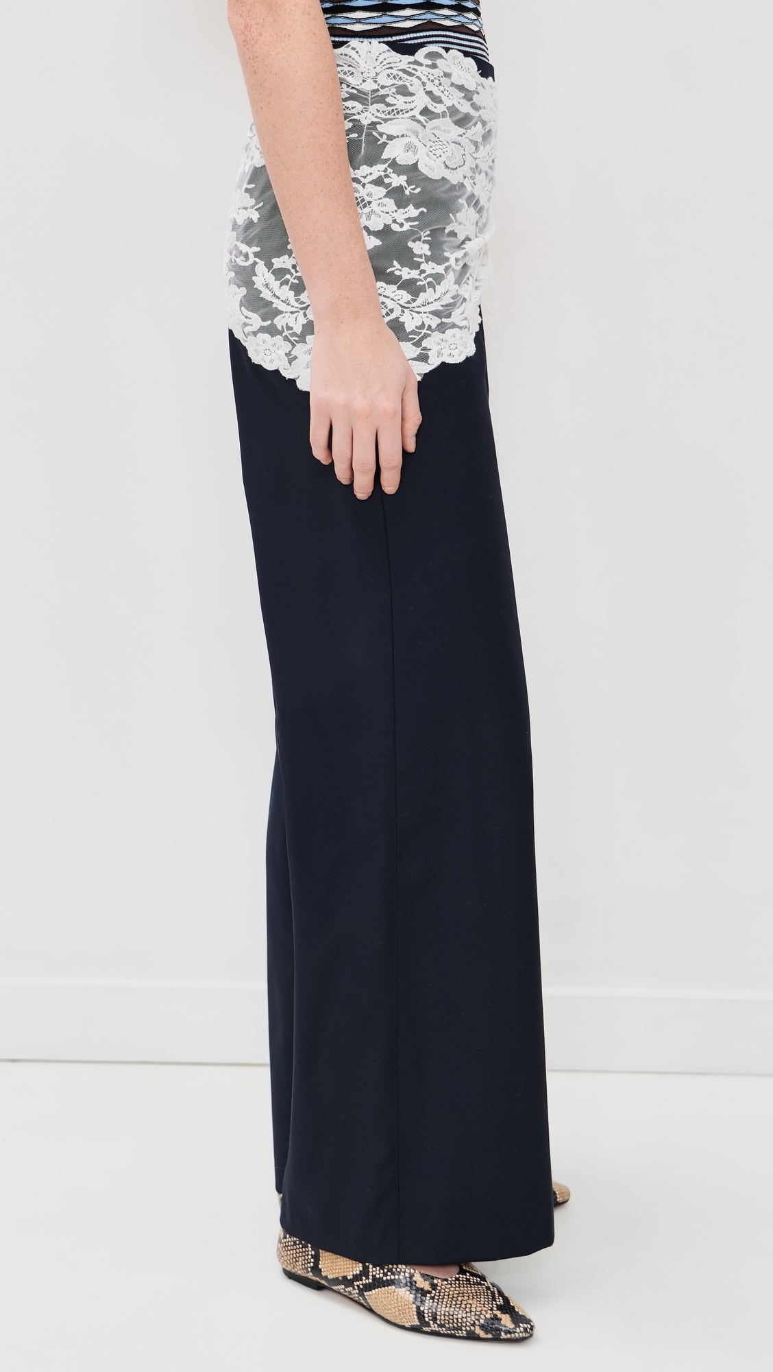 Fiora Tropical Wool Trousers Navy
