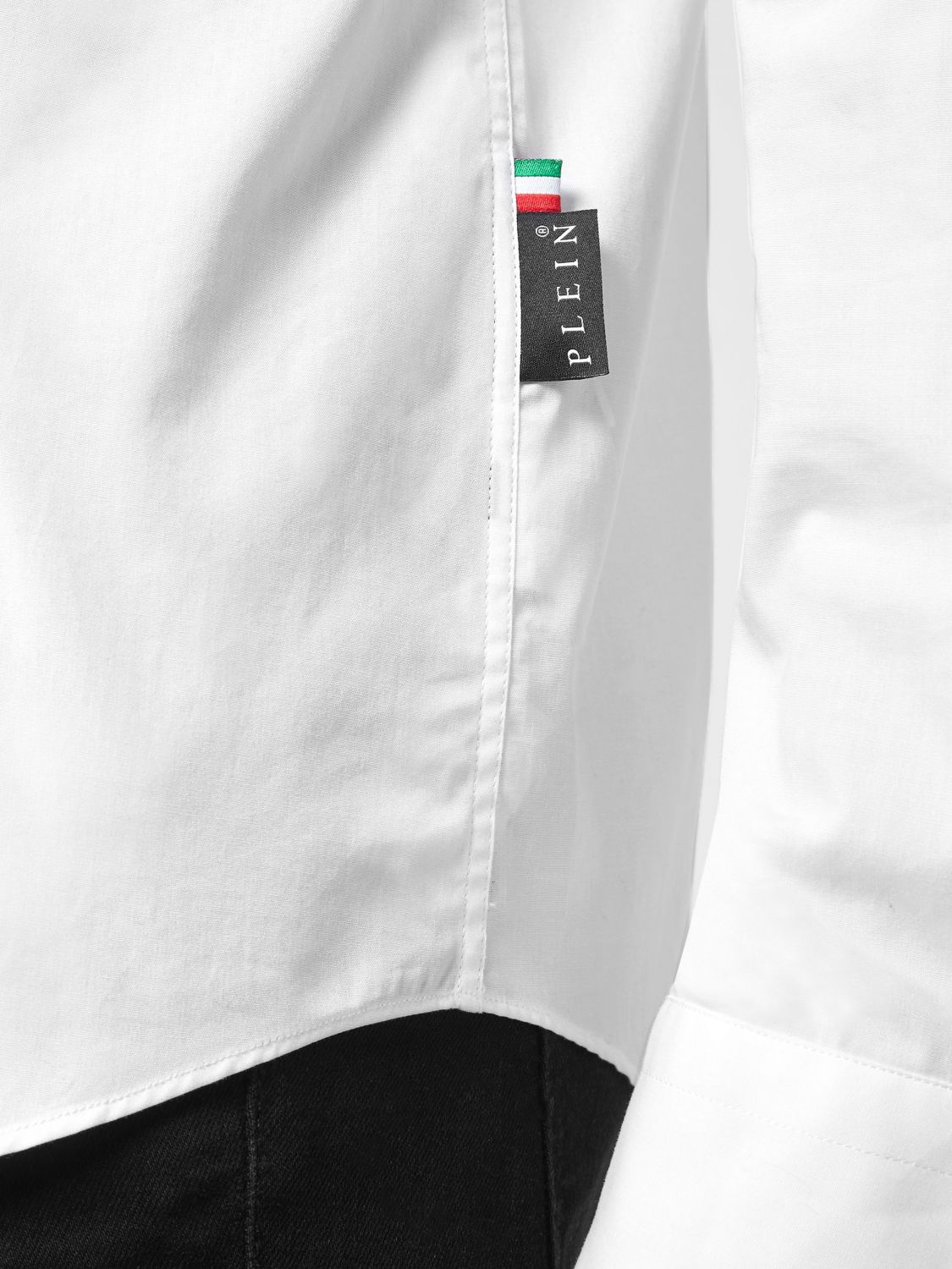 Embroidered skull cotton shirt - White