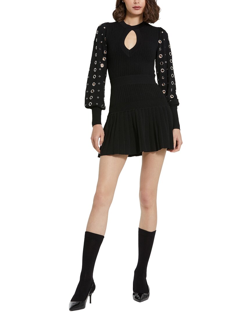 Knit Long Sleeve Grommet Mini Dress