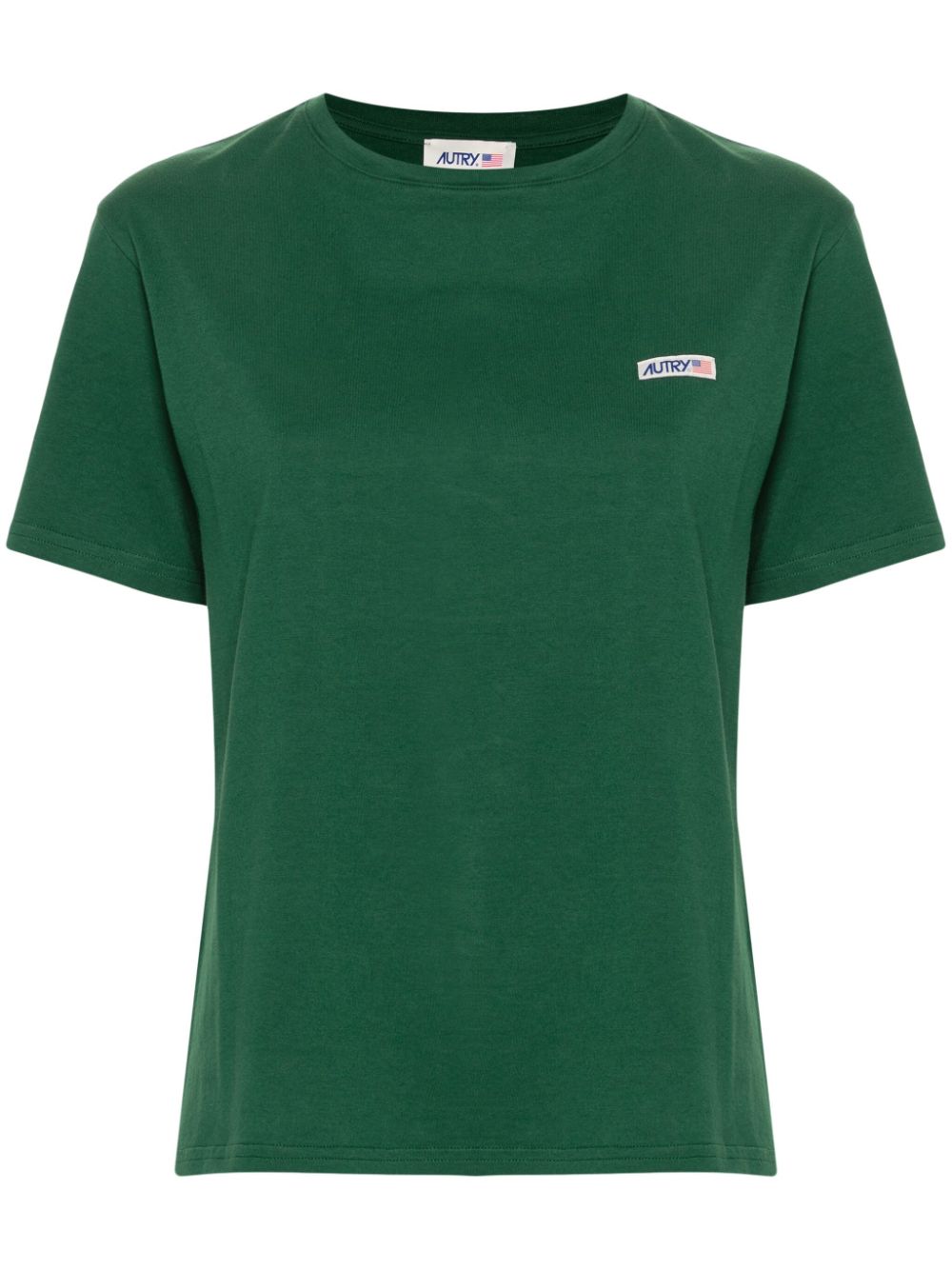 Logo-tag cotton T-shirt - Green