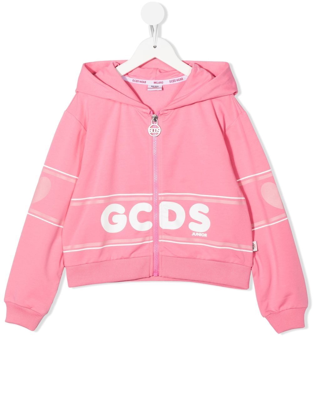 Logo-print zip-up hoodie - White