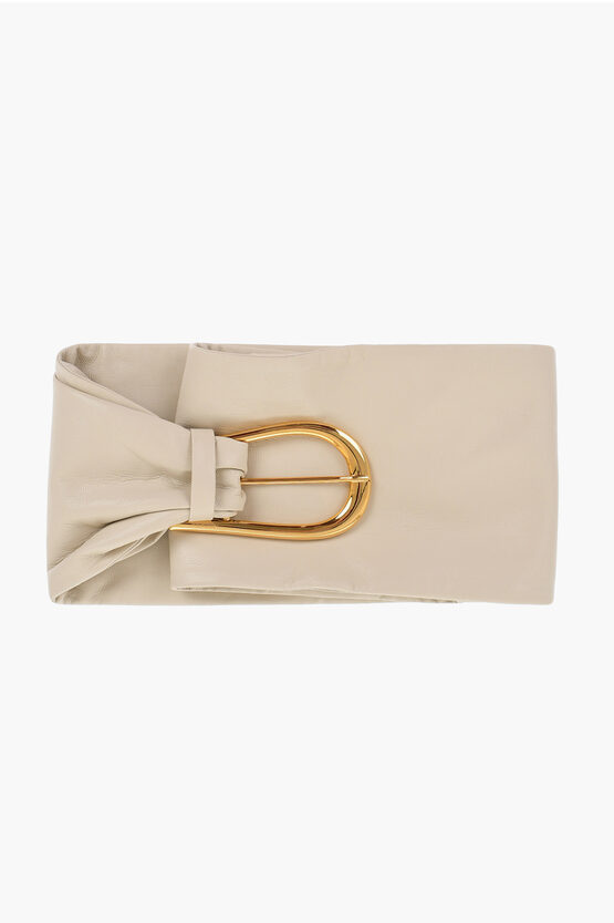 Faux Leather DAE Maxi Belt with Golden-Effect Buckle 150mm