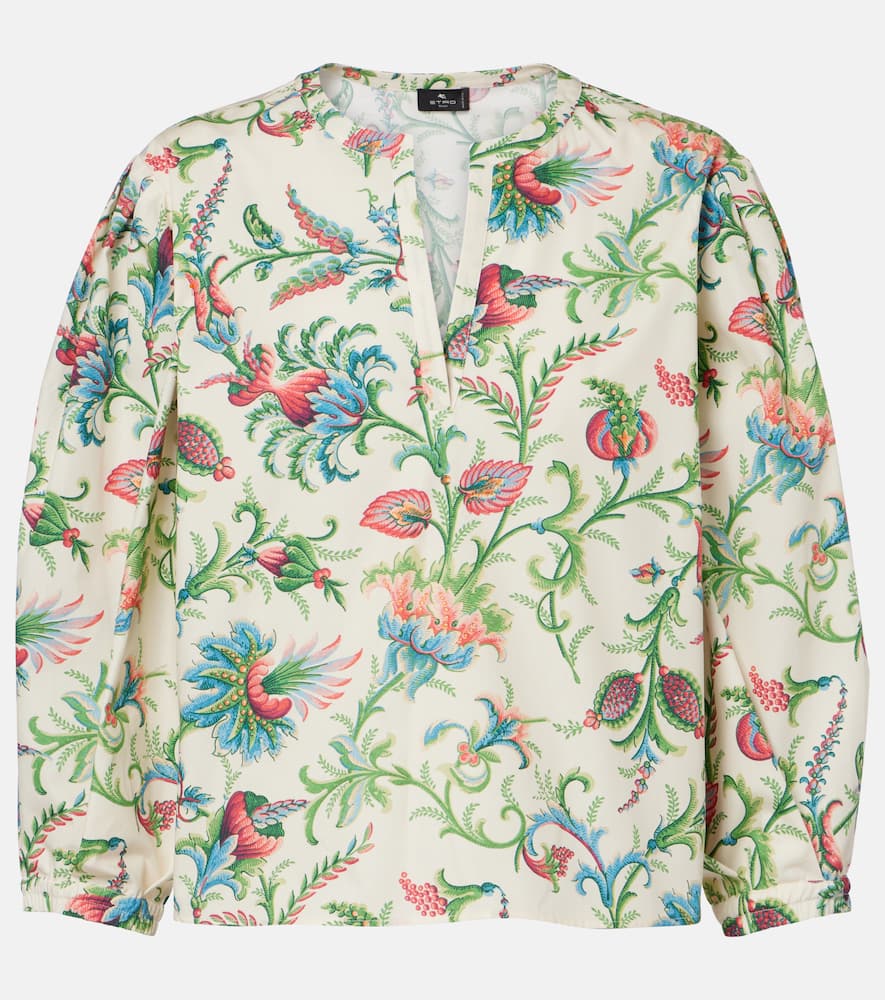 Floral cotton blouse