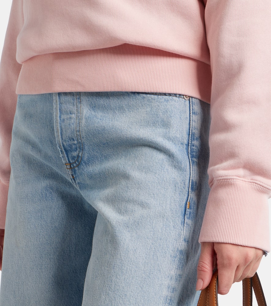 Cotton-blend fleece half-zip sweatshirt
