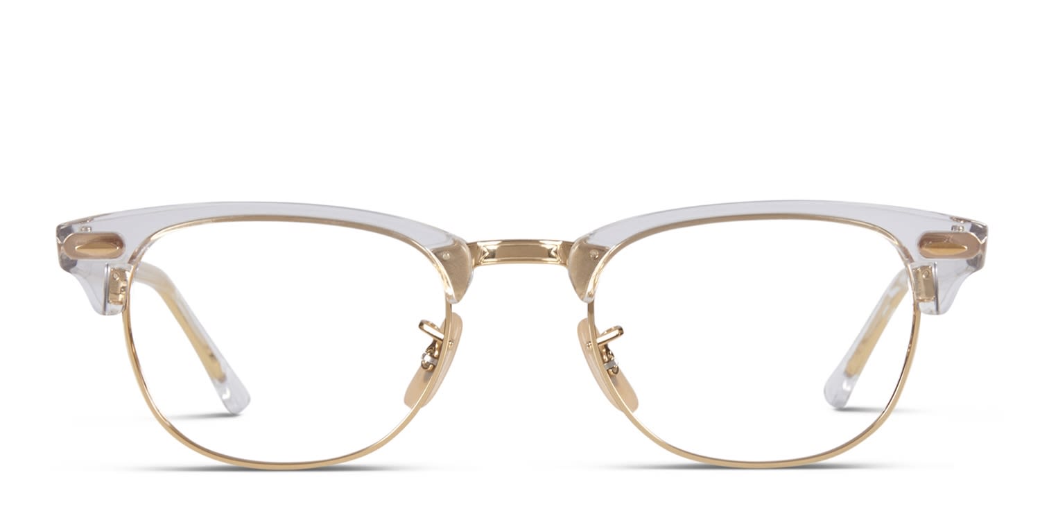 RX5154 Clubmaster Clear/Gold