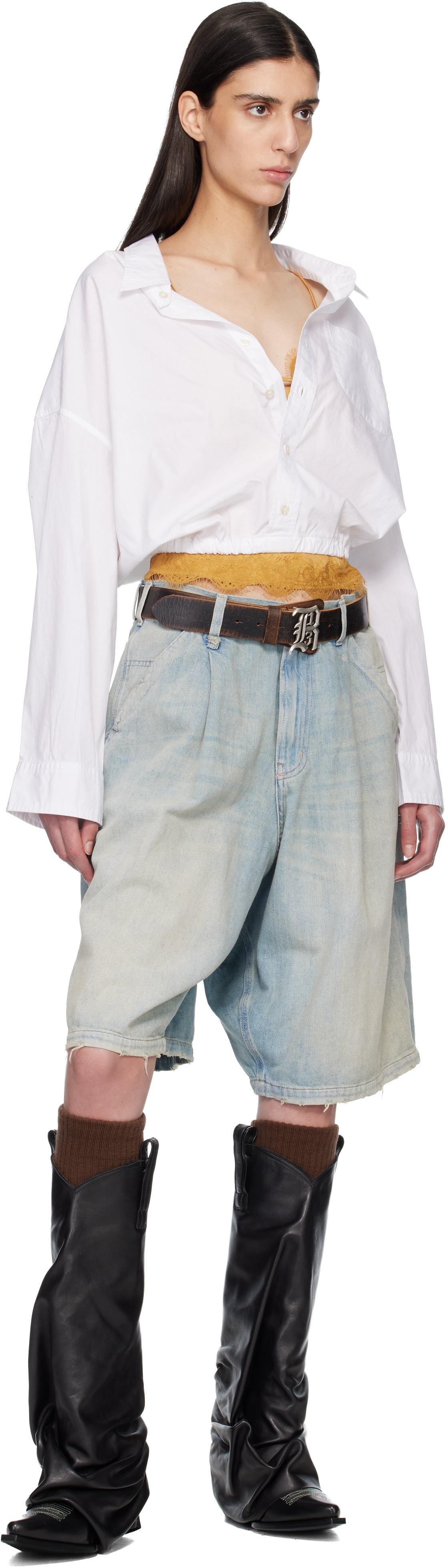 SSENSE Exclusive Blue Baggy Jesse Carpenter Denim Shorts
