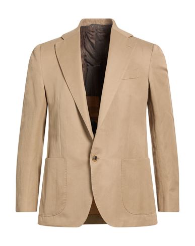 Man Blazer Camel Size 38 Cotton, Linen