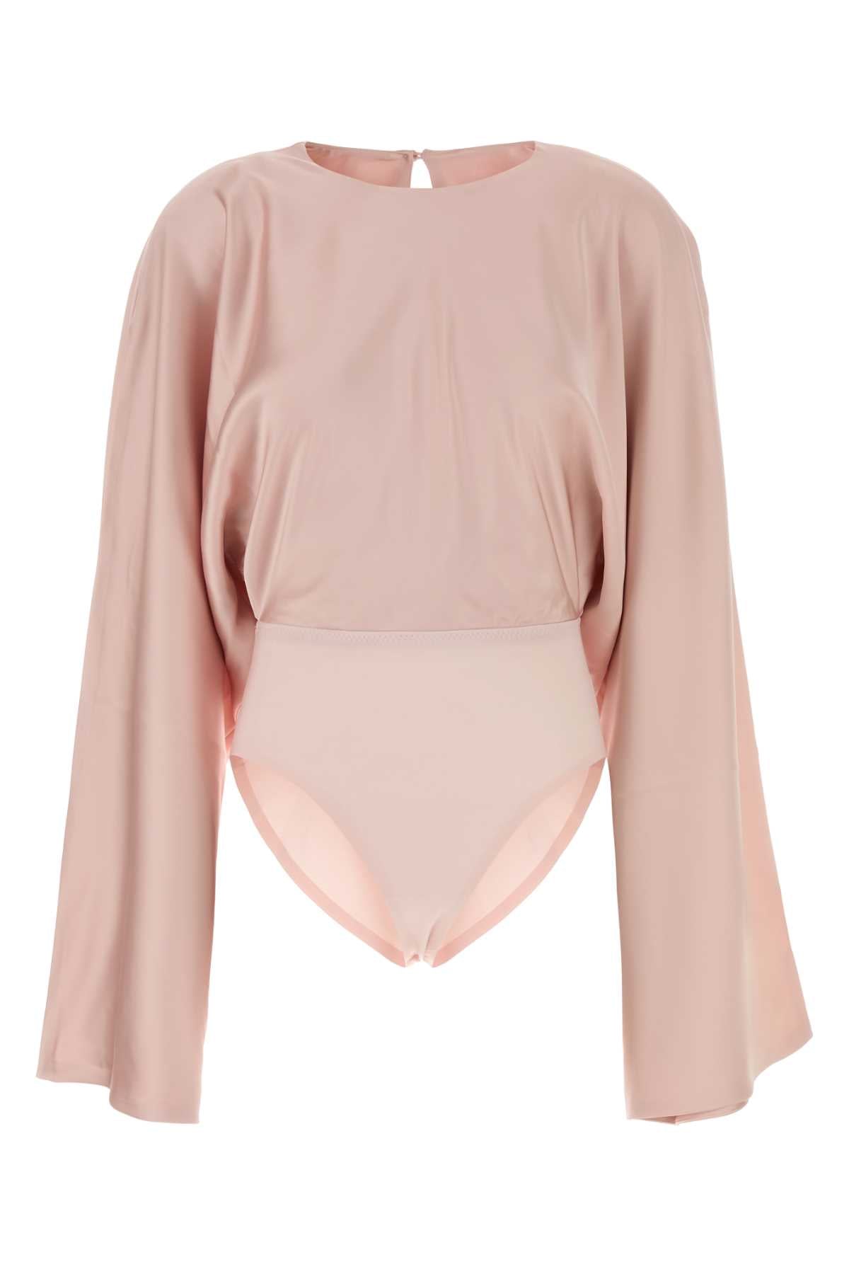 Satin Bodysuit — Pink