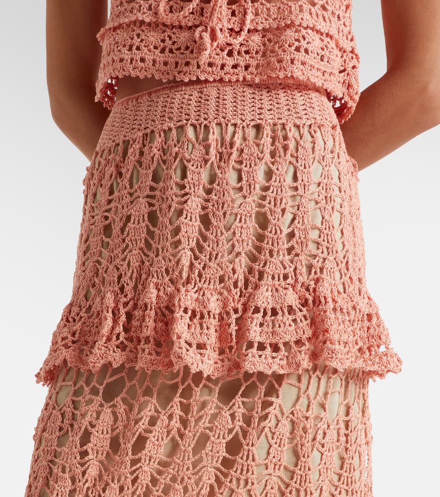 Elsie crochet cotton midi skirt