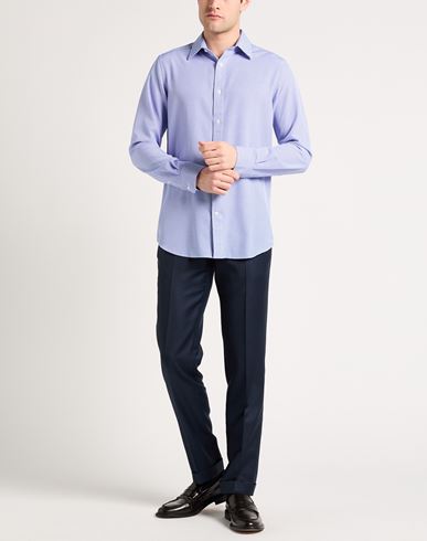 Man Shirt Blue Size 15 Polyester, Elastane