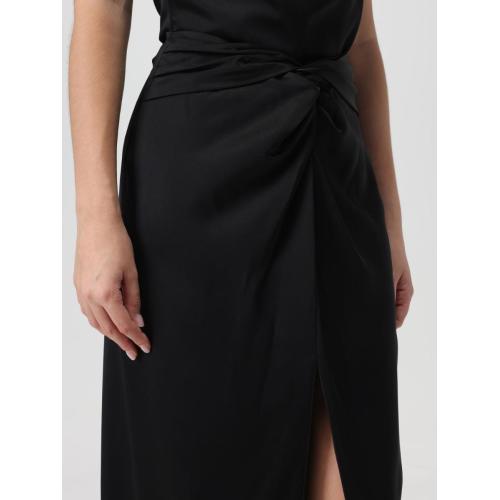 Heida satin wrap maxi skirt - Black