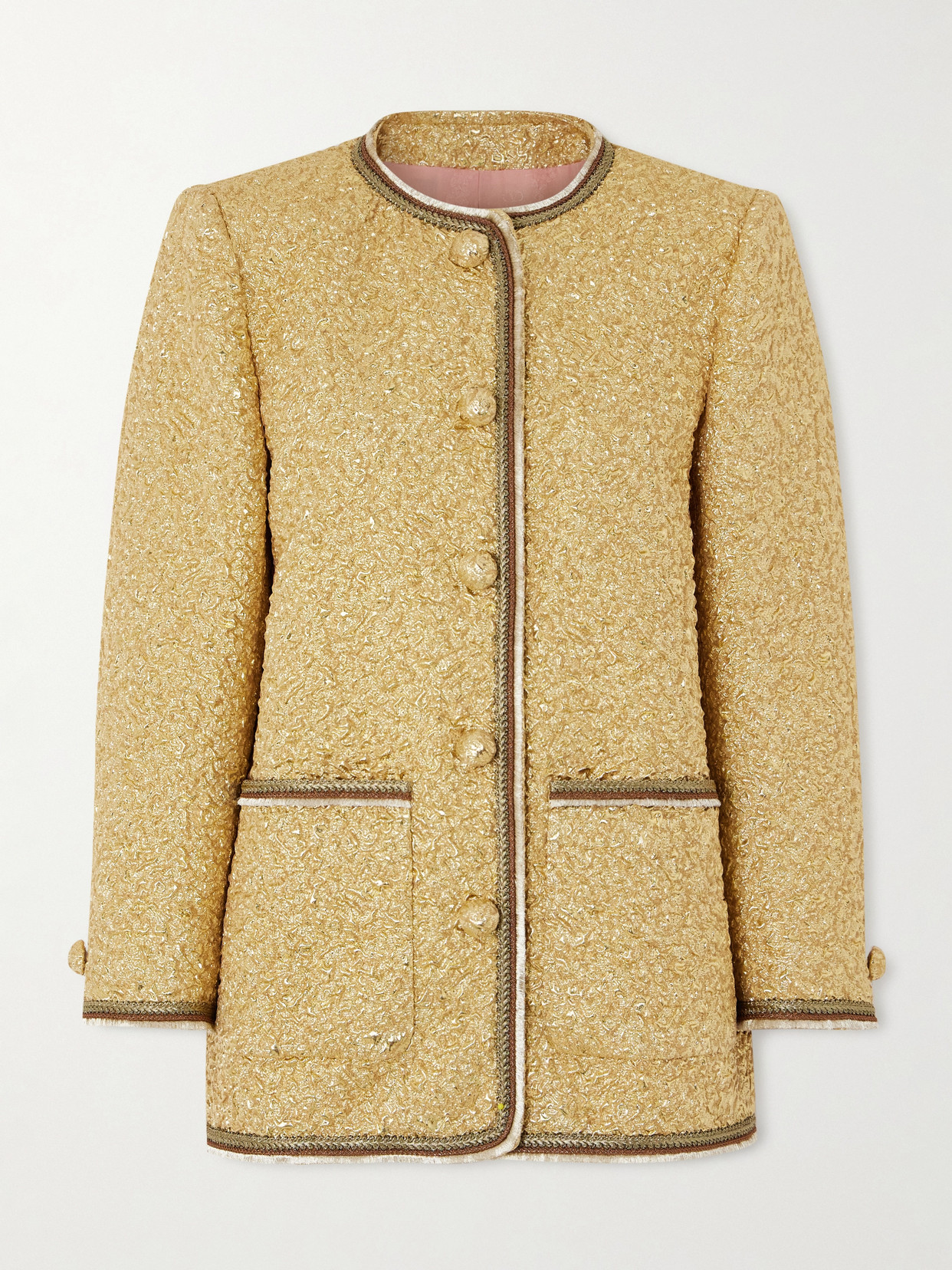Metallic Cloqué-jacquard Jacket - Gold