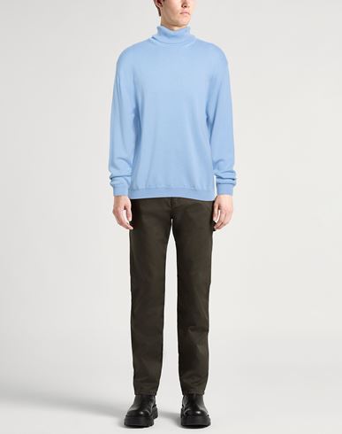 Man Turtleneck Light blue Size L Merino Wool