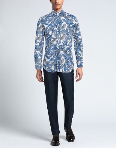 Man Shirt Blue Size 17 ½ Linen, Rayon