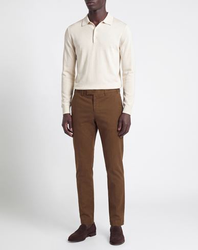 Man Pants Chocolate brown Size 38 Cotton, Elastane