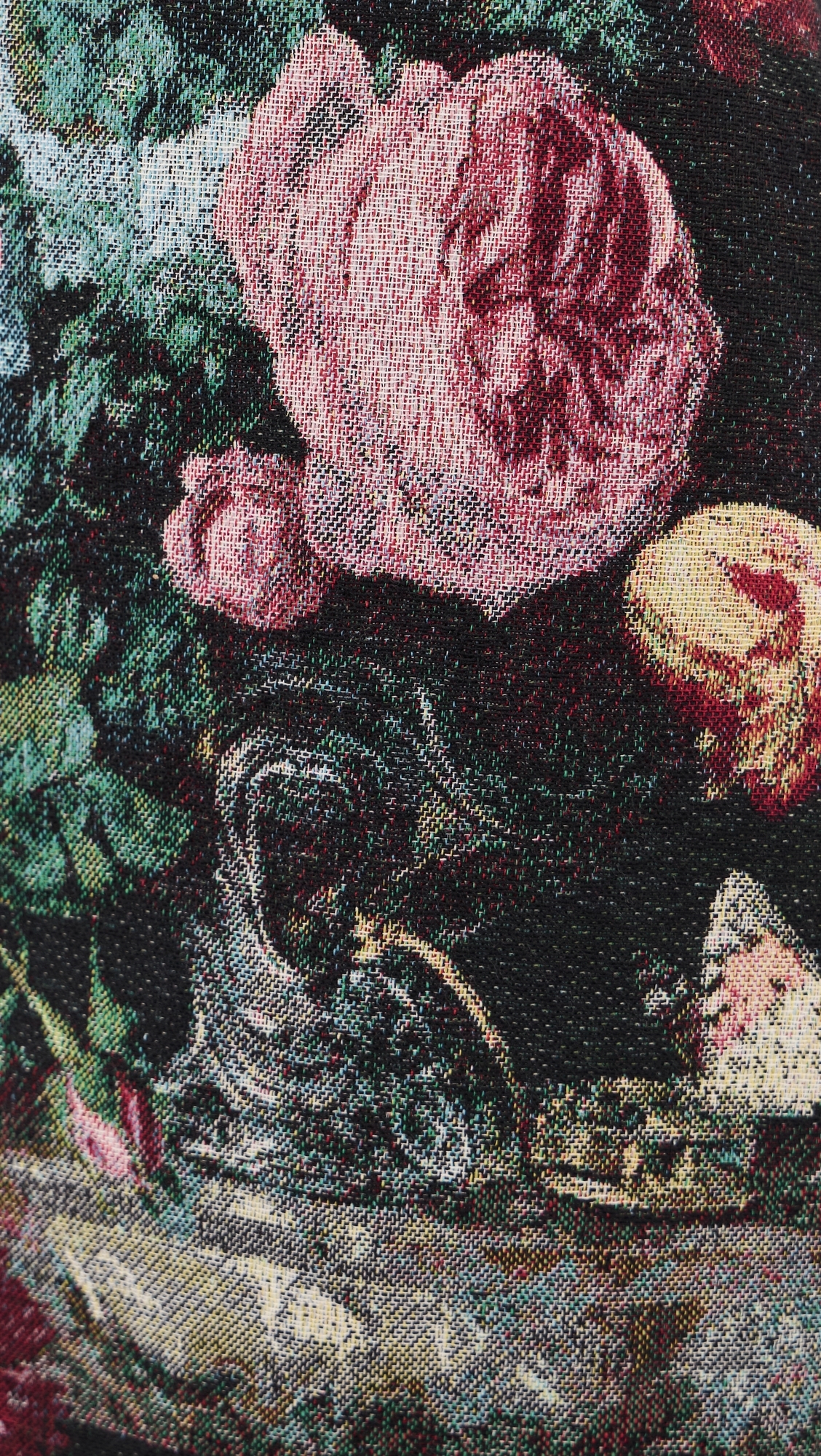 Marseille Mini Skirt Blk Multi Rose Vase Tapesty