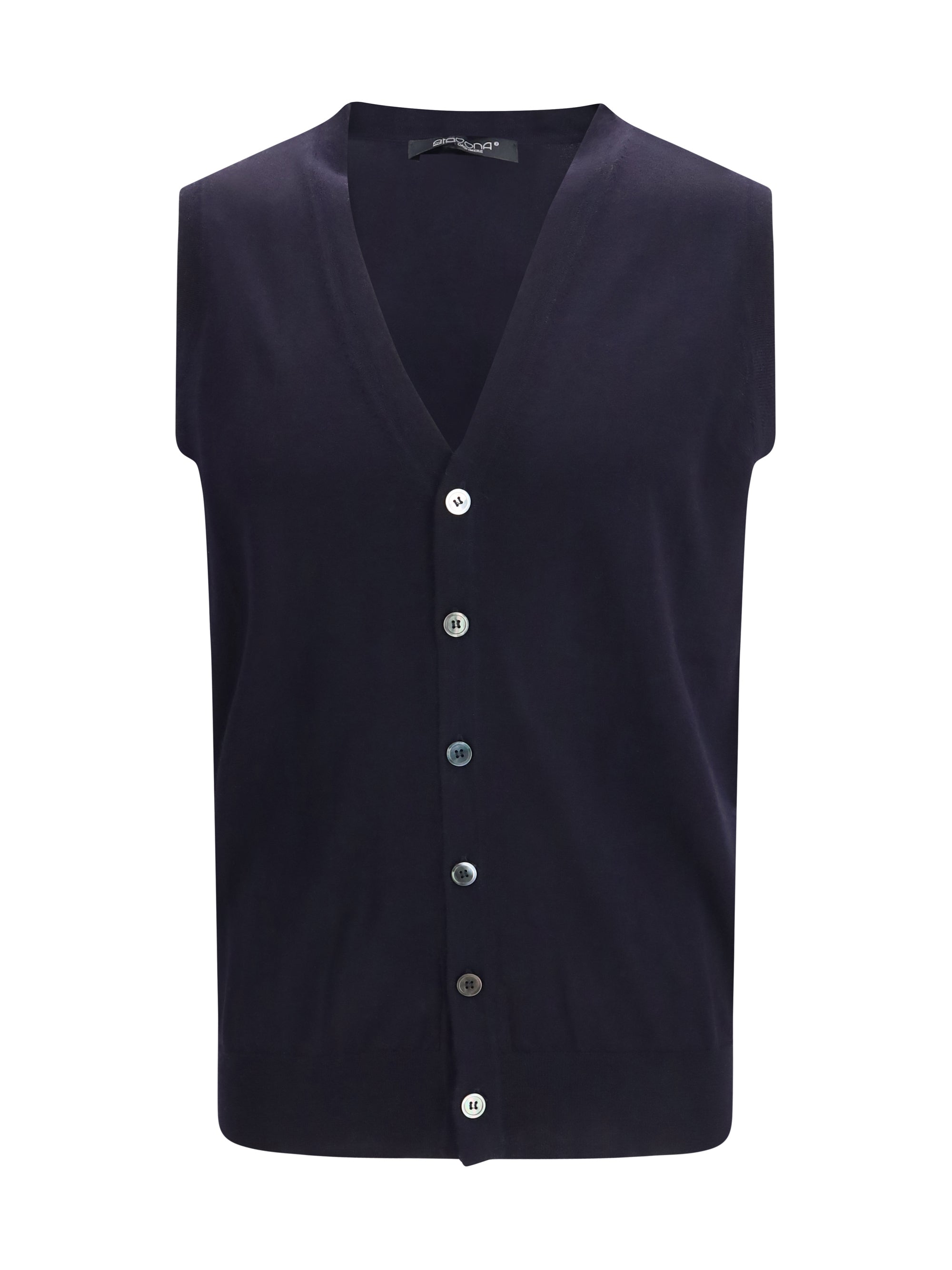 Merino Wool Vest — Navy