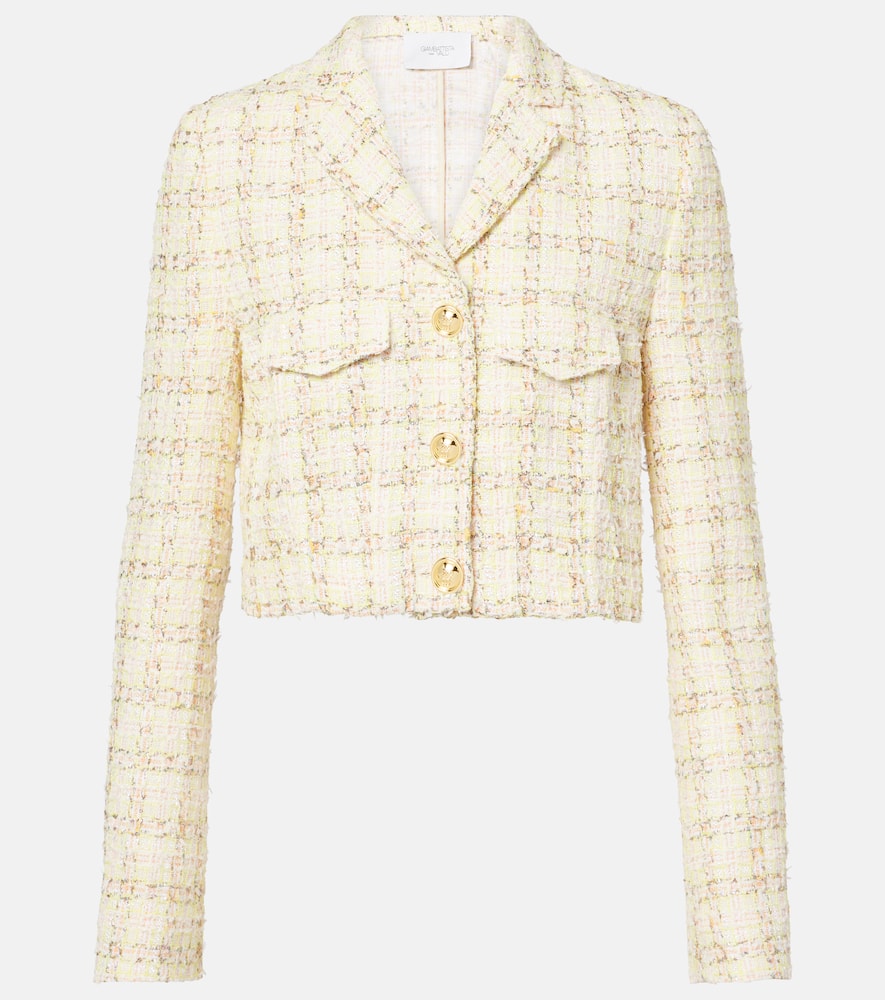 Checked cotton-blend jacket
