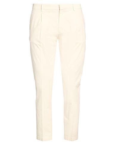 Man Pants Cream Size 35 Cotton, Elastane