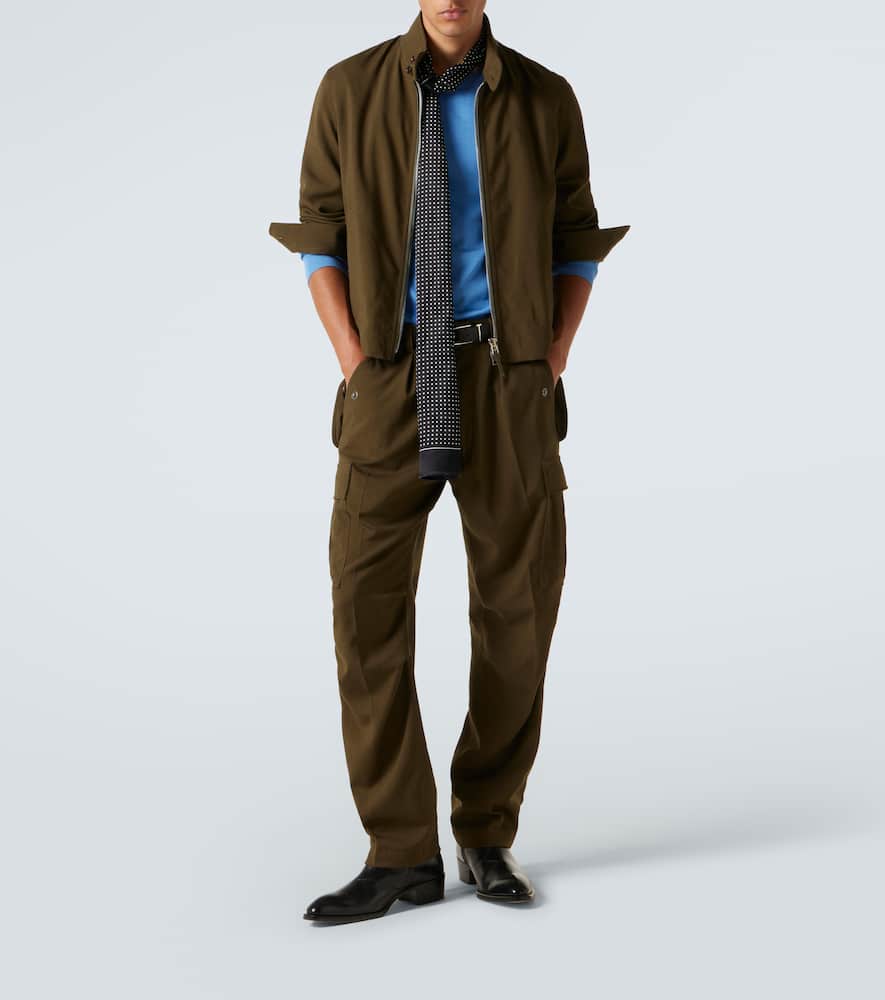 Wool, cashmere, and silk blouson jacket