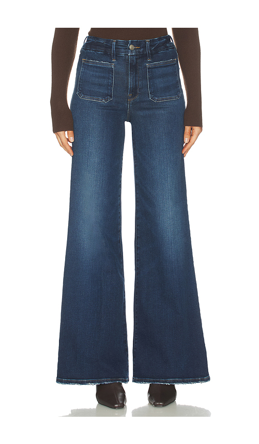 Good American Soft Tech Good Waist Palazzo Jeans in Blue. - 0 also , 10, 12, 14, 16, 18, 2, 20, 4