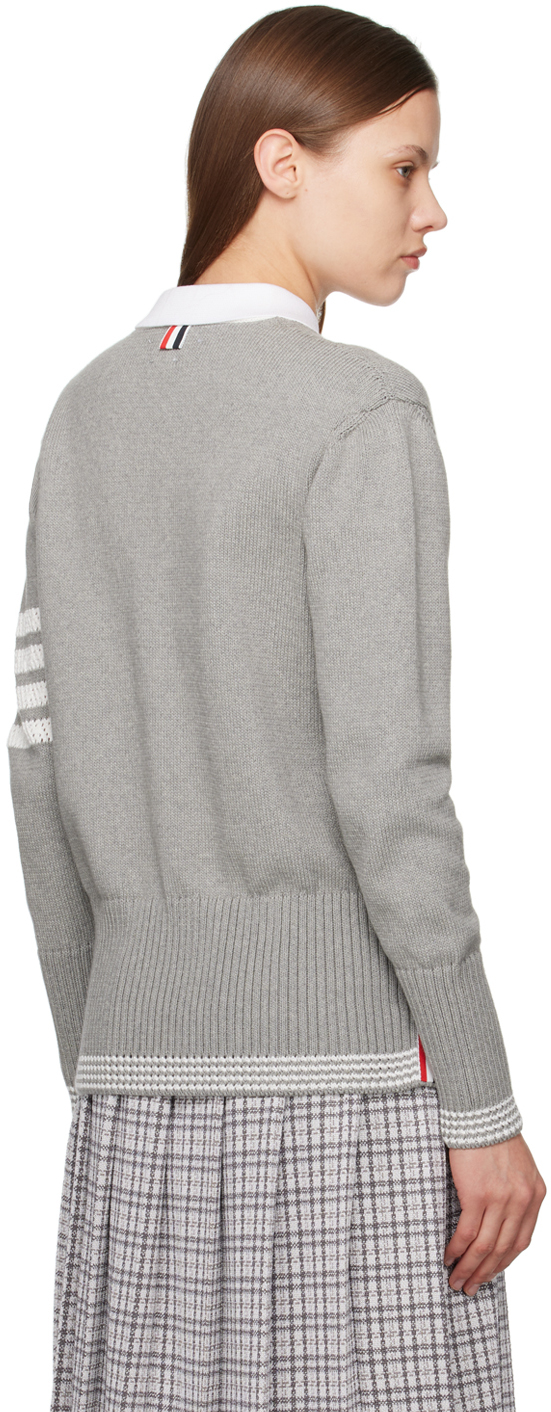 Thom Browne Gray 4-Bar Cardigan