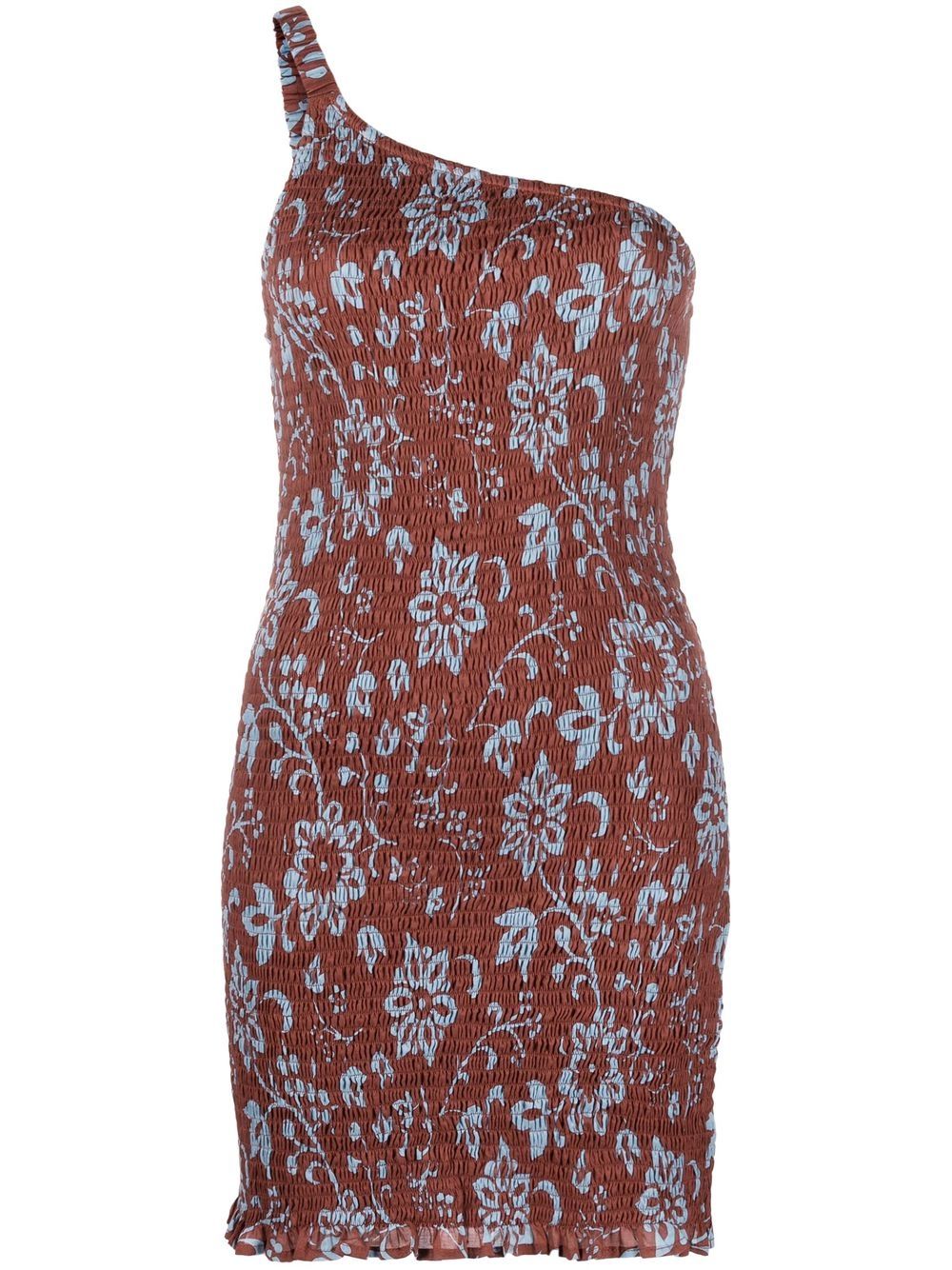 Oceania print minidress - Brown
