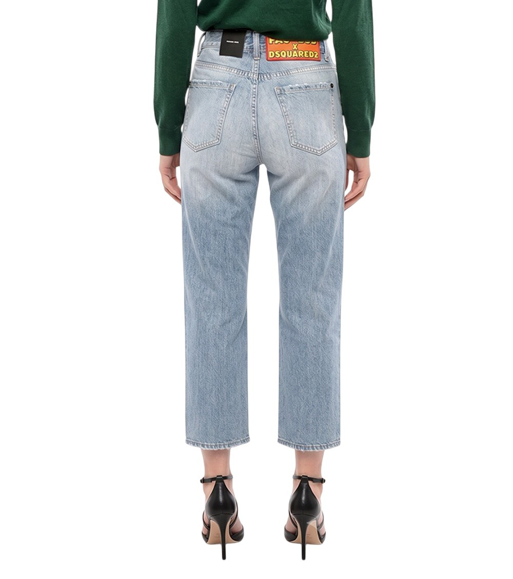Blue Straight High Rise Jeans