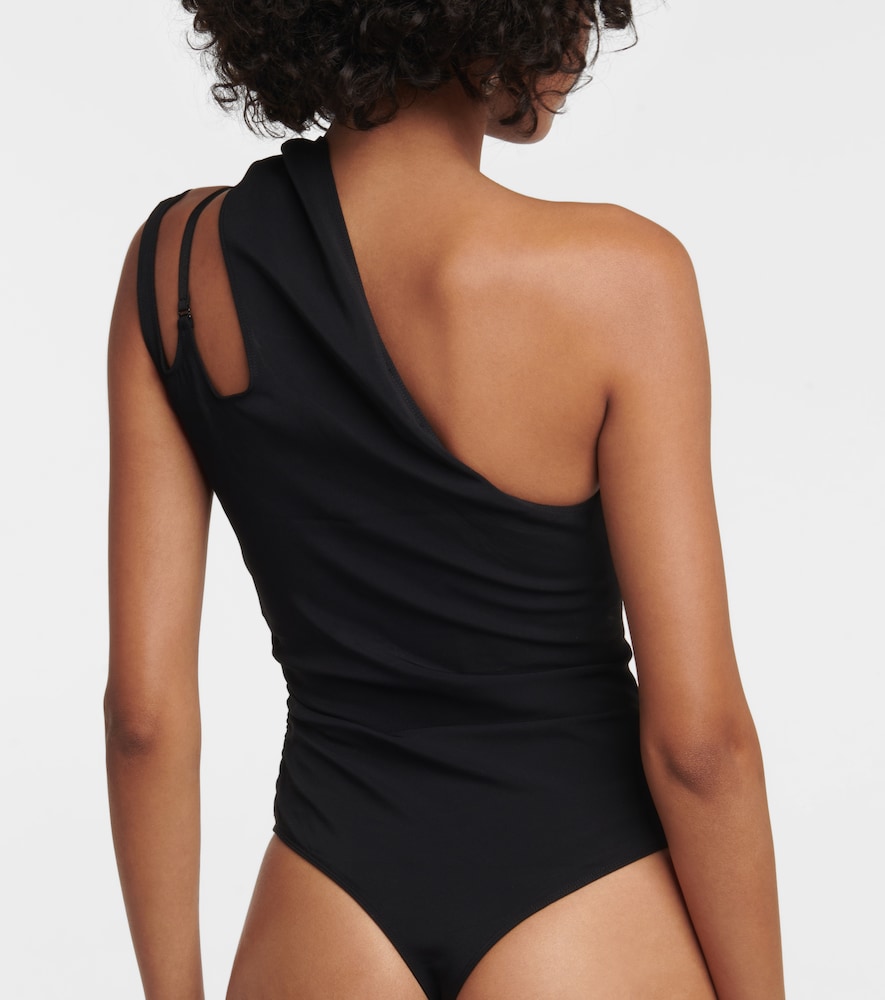Asymmetric jersey bodysuit