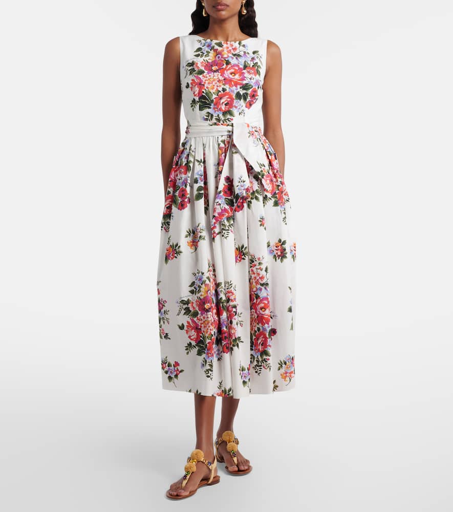 Floral cotton midi dress