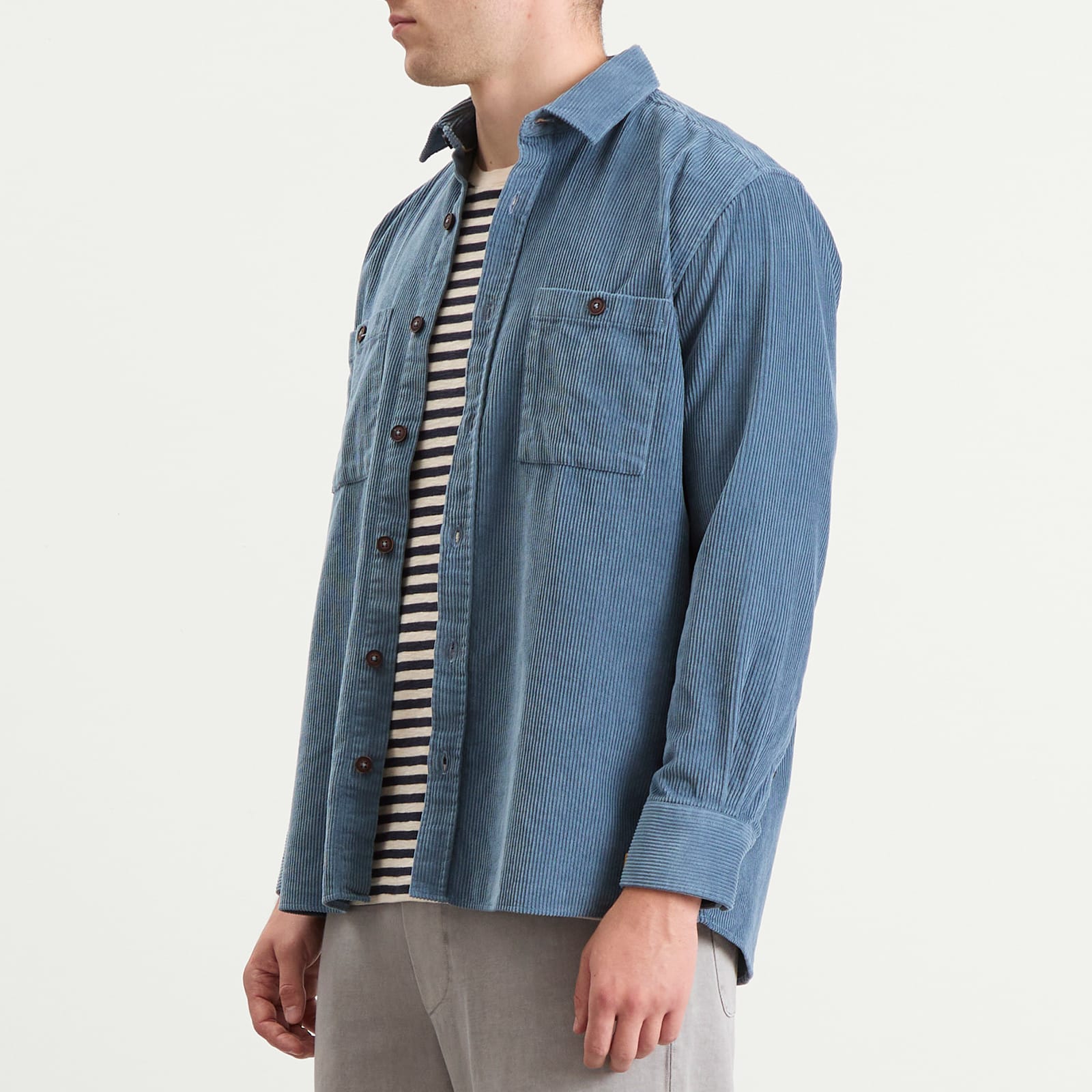 Men's Corduroy Overshirt in Bluefin