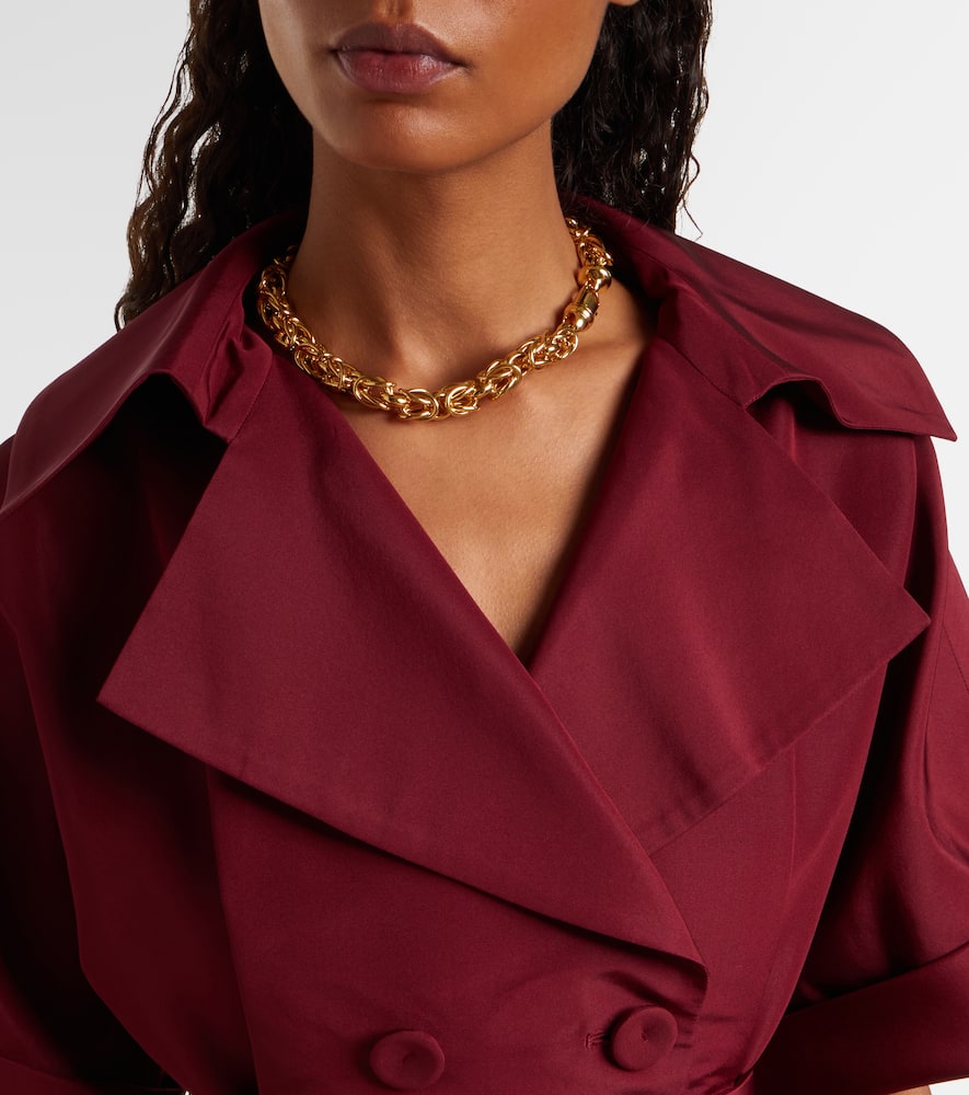 Belted silk gown