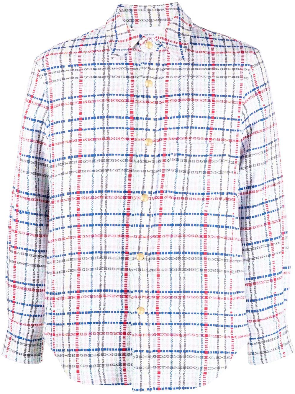 Gingham check tweed overshirt - 996 SEASONAL MULTI