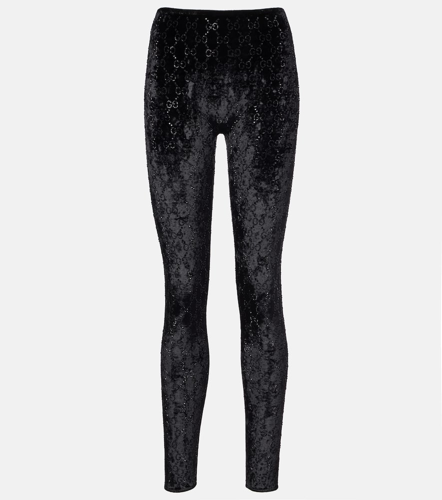 GG embellished chenille leggings