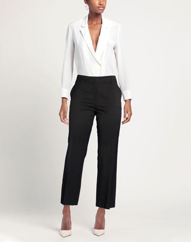 Woman Pants Black Size 12 Viscose, Cotton, Silk, Elastane