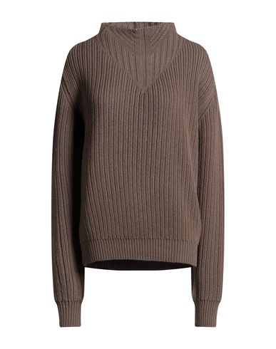 Woman Turtleneck Grey Size L Virgin Wool