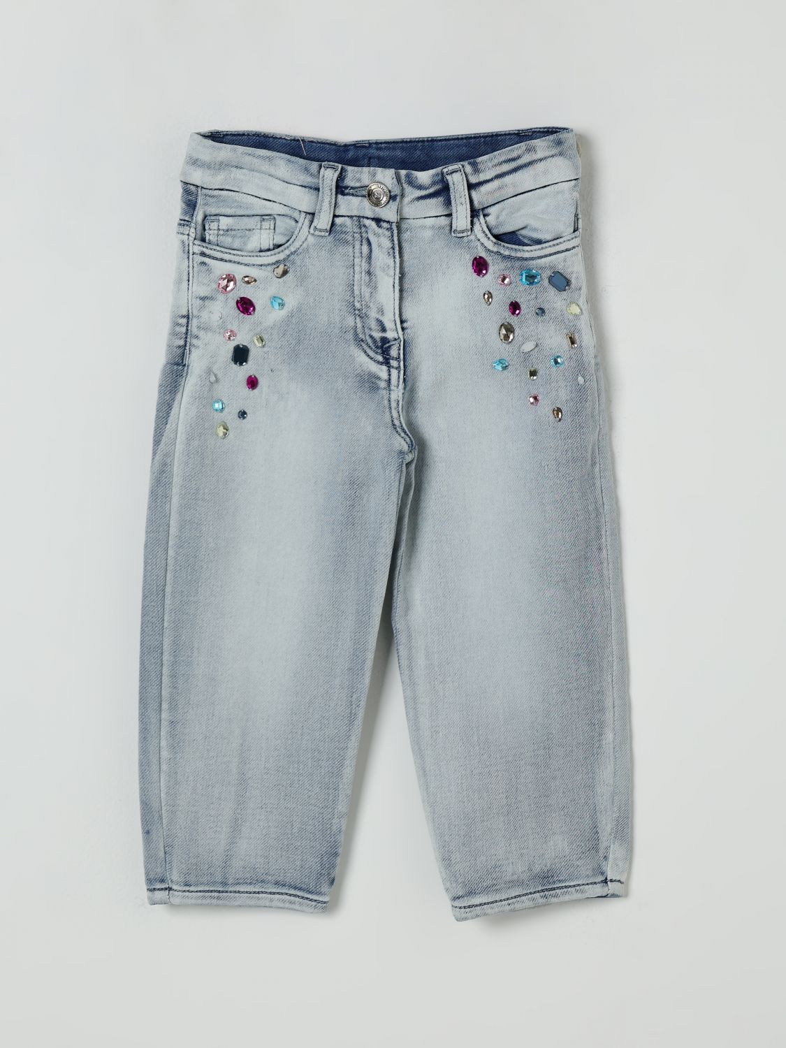 Gems-detail jeans - Blue