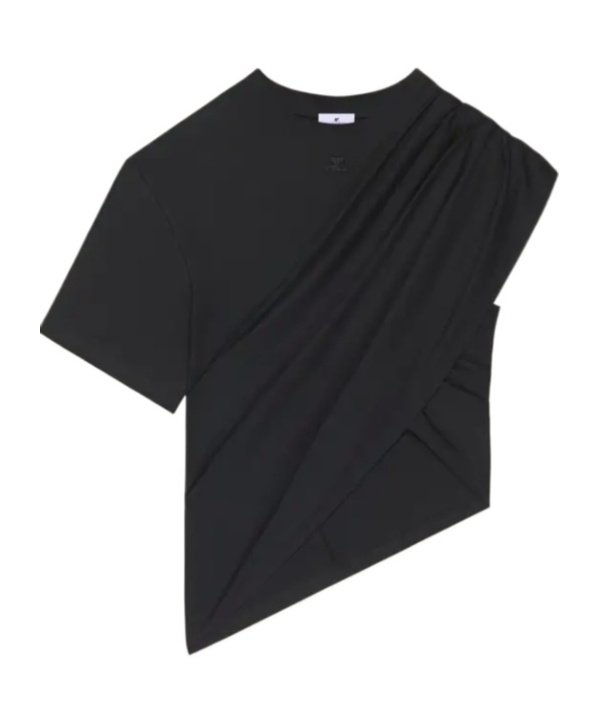 Asymmetric draped T-shirt