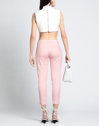 Woman Pants Pink Size 6 Cotton, Elastic fibres
