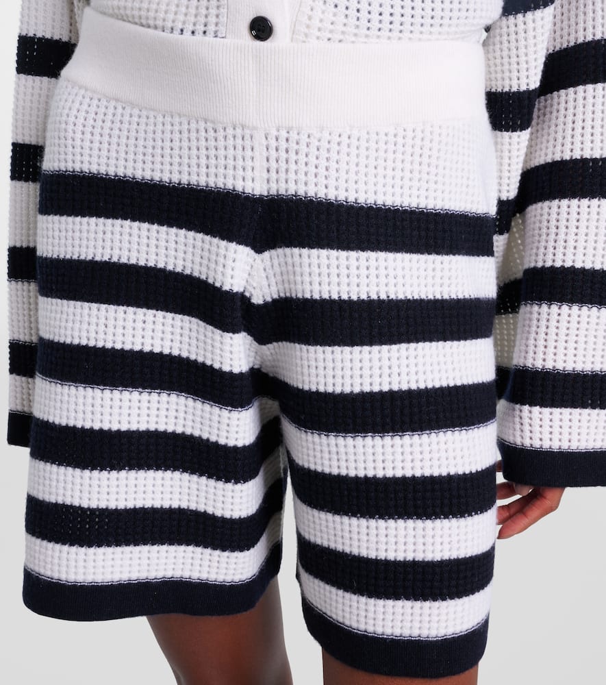 Striped cashmere shorts
