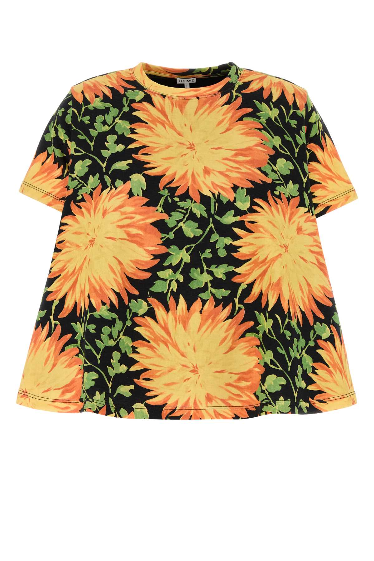 Floral-Print Cotton Blend T-Shirt — Multicolor